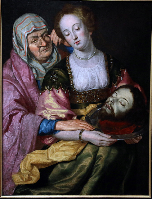 Salomé et sa mère recevant la tête de Saint Jean-Baptiste sur un plat - Huile sur toile de Govert Flinck - Musée d'Orléans