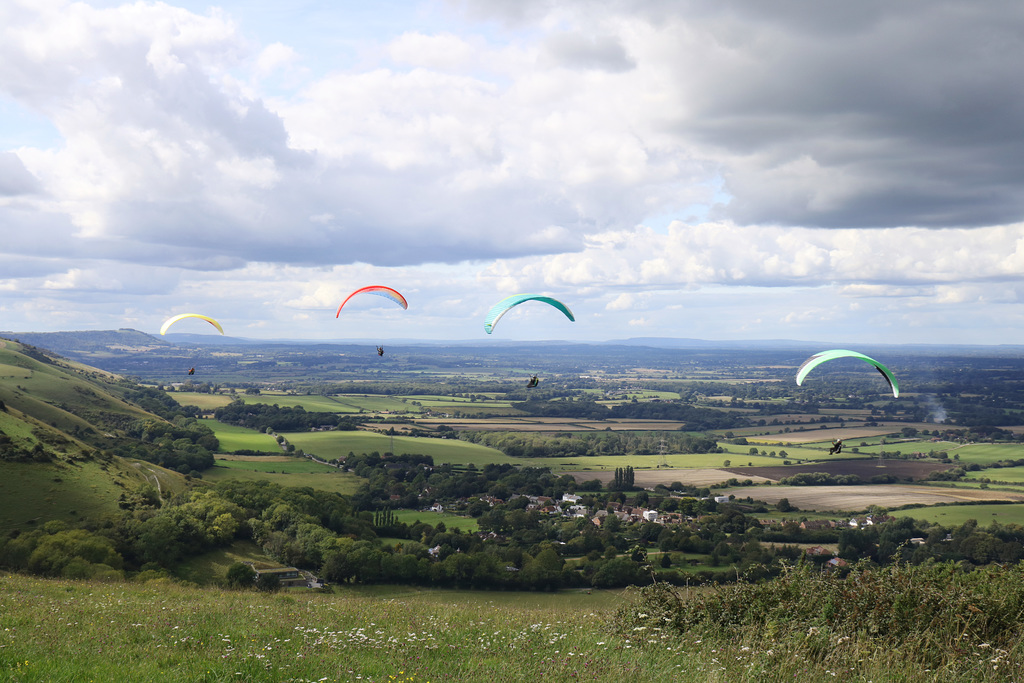 Paragliding over the Downs