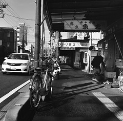 Sidewalk with awning