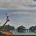 Beach restaurants on poles in Kampong Bugis