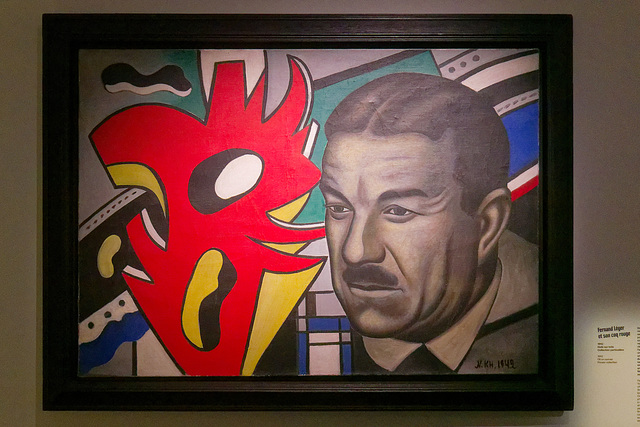 "Fernand Léger et son coq rouge" (Nadia Léger - 1942)