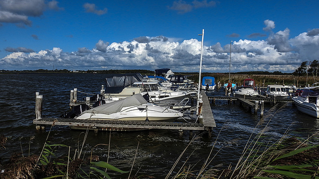 20190902 5682CPw [D~VR] Boote, Hafen, Boddenland, Müggenburg