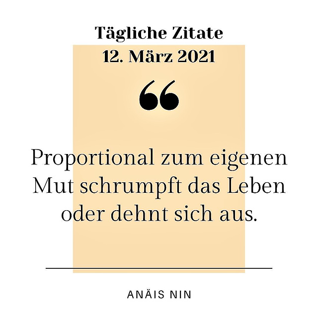 Tägliche Zitate 12. März 2021