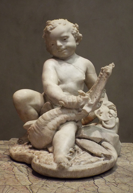 Boy with a Dragon by Pietro and Gian Lorenzo Bernini in the Getty Center, June 2016