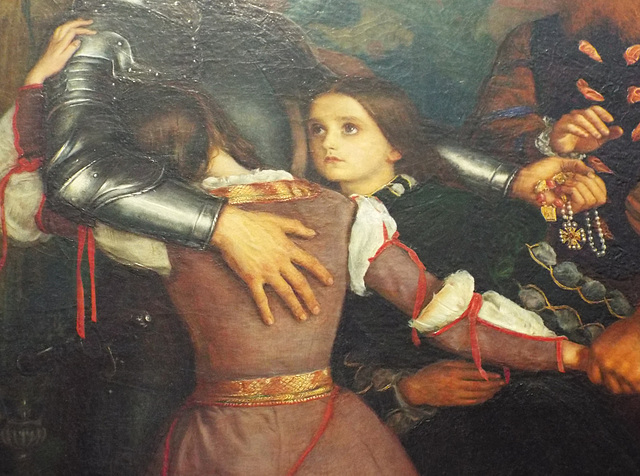 Detail of The Ransom by Millais in the Getty Center, June 2016