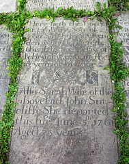 Memorial to John and Sarah Sutcliffe of Ovenden, St Mary's Church, Illingworth, West Yorkshire