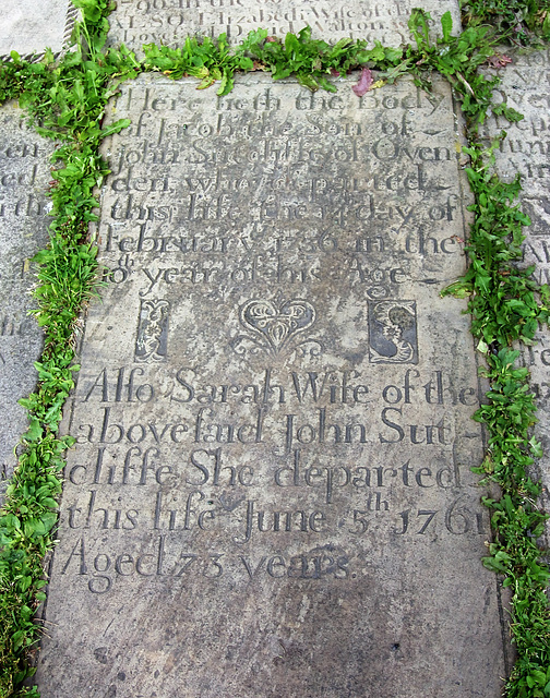 Memorial to John and Sarah Sutcliffe of Ovenden, St Mary's Church, Illingworth, West Yorkshire