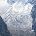 Helicopter on background Moraines of Phungi Glacier