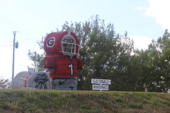 The last of the Straw Art on this holiday.  coming through Athens, Georgia, home of the University of Georgia Bulldogs football team (  Winners of the recent South Eastern football  Championship!  GO Dawgs !