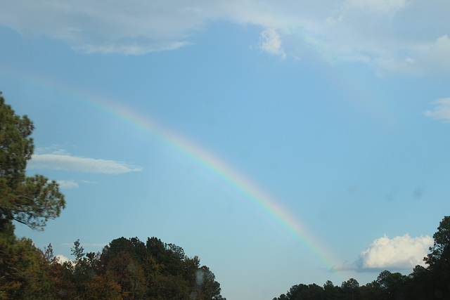 after a horrific beginning to our Fall holiday, this gorgeous Rainbow was sitting right over our exit when arriving back home.!  wow!  what a great welcome home!