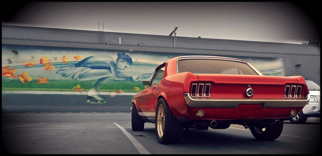 Nice Mustang and Mural.