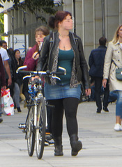 girl with bicycle