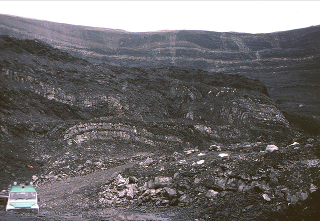 Thrusted Coal Measures at Ffos Las Opencast Coal Site, Carmarthenshire.
