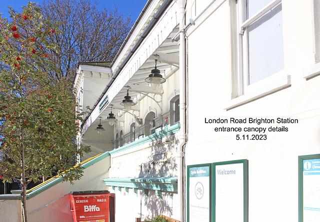 London Road Brighton Station entrance canopy details 5 11 2023