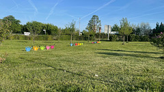 A wall can also consist of watering cans.