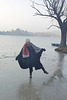 Jo Showing Off on the Frozen Lake