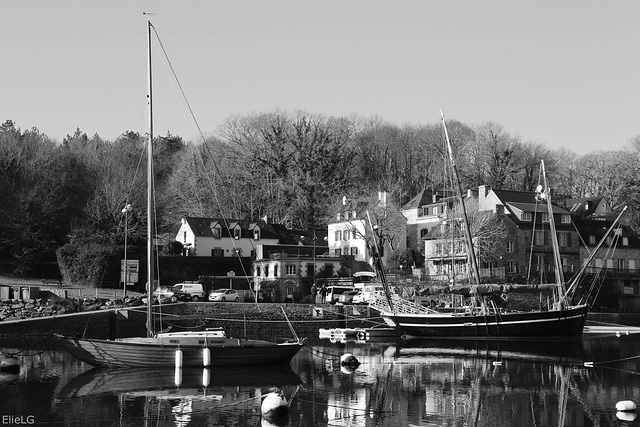 le petit port de Kerdruc toujours sur l'Aven