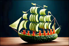 Wir basteln uns ein Gurkenschiff ...