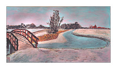 Schilderij  Winter aan het Westeremdermaar
