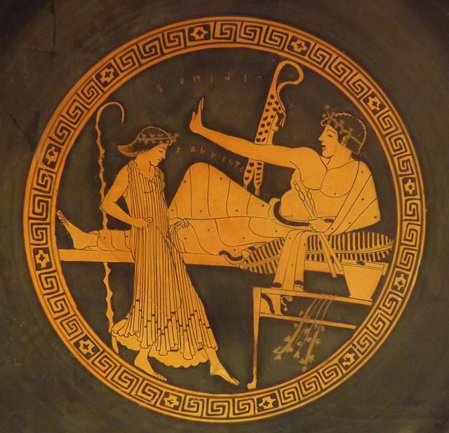 Detail of a Red-Figure Kylix Attributed to the Brygos Painter in the British Museum, May 2014