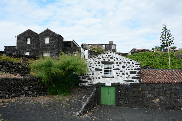 Azores, The Island of Pico, Typical Houses Built of Volcanic Lava Formation