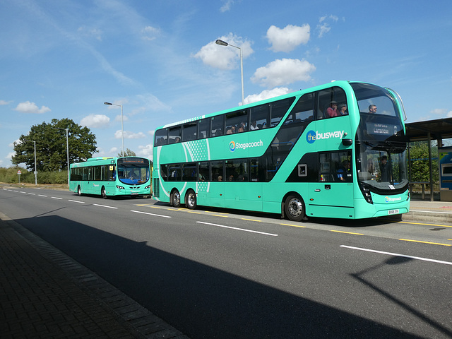 Stagecoach East 21310 (BF65 WKZ) and 13908 (BU69 XYH) at Longstanton P&R - 1 Sep 2022 (P1130125)