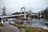 Schwimmbrücke Holtey über der Ruhr (Essen-Burgaltendorf) / 10.02.2024