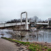 Schwimmbrücke Holtey über der Ruhr (Essen-Burgaltendorf) / 10.02.2024