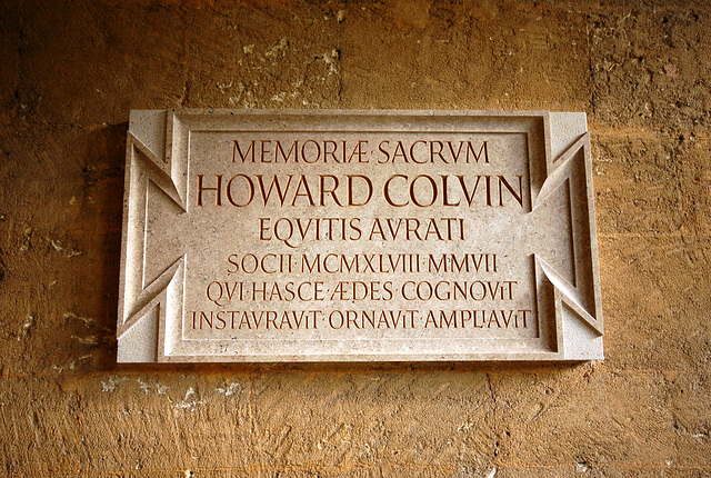 Dedication of memorial to Sir Howard Colvin, Saint John's College, Oxford