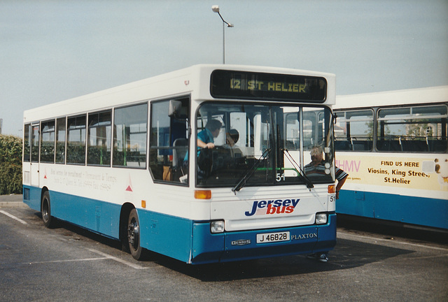 Jersey bus 51 (J 46828) at St. Helier - 4 Sep 1999