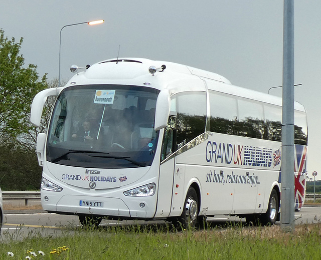 Olympia Coaches YN15 YTT on the A11 at Barton Mills - 10 May 2019 (P1010756)