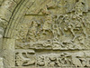 rochester cathedral, kent (106)worn figures on the sacrifice of isaac c12 tympanum of the day stair to the dormitory, in the east walk of the cloister