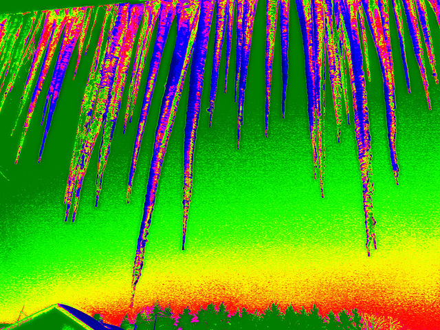 Colorful play with icicles