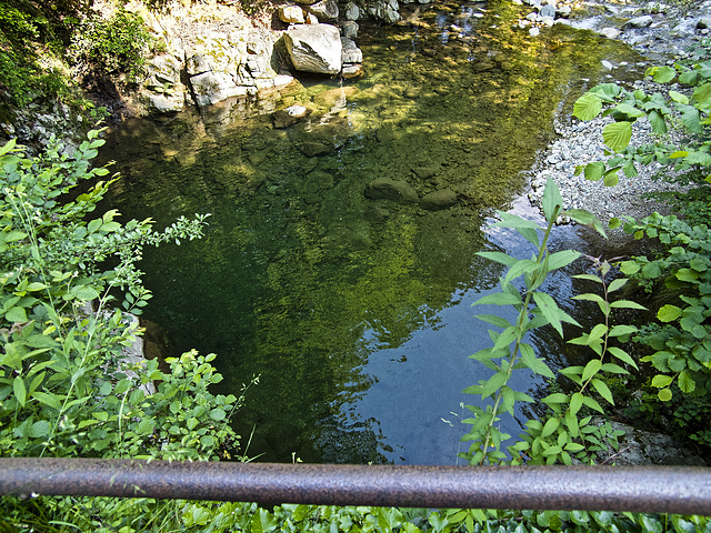 The natural swimming pool of the Oropa stream