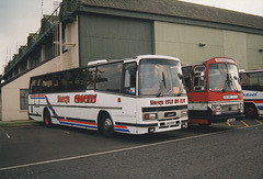 Storeys Coaches JAZ 6917 (HAT 677Y, 600 JOT, JFL 807Y) and West Row Coach Services TND 418X at RAF Mildenhall – 23 May 1998 (396-24)