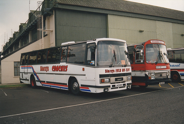 Storeys Coaches JAZ 6917 (HAT 677Y, 600 JOT, JFL 807Y) and West Row Coach Services TND 418X at RAF Mildenhall – 23 May 1998 (396-24) Storeys Coaches JAZ 6917 (HAT 677Y, 600 JOT, JFL 807Y) and West Row Coach Services TND 418X at RAF Mildenhall – 23 May 1998 (396-24)