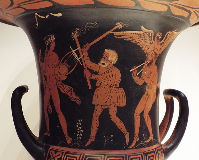 Detail of a South Italian Krater with a Procession in the Getty Villa, June 2016