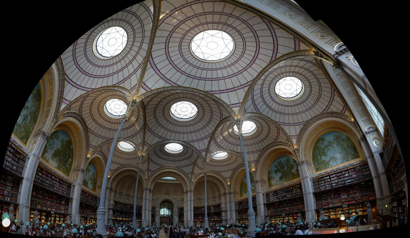 bibliothèque Richelieu, un plafond (panorama)