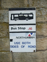 DSCF3795 Bus stop sign in Rothbury - 14 Jun 2016