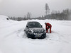 digging Ebba's car out of the snow