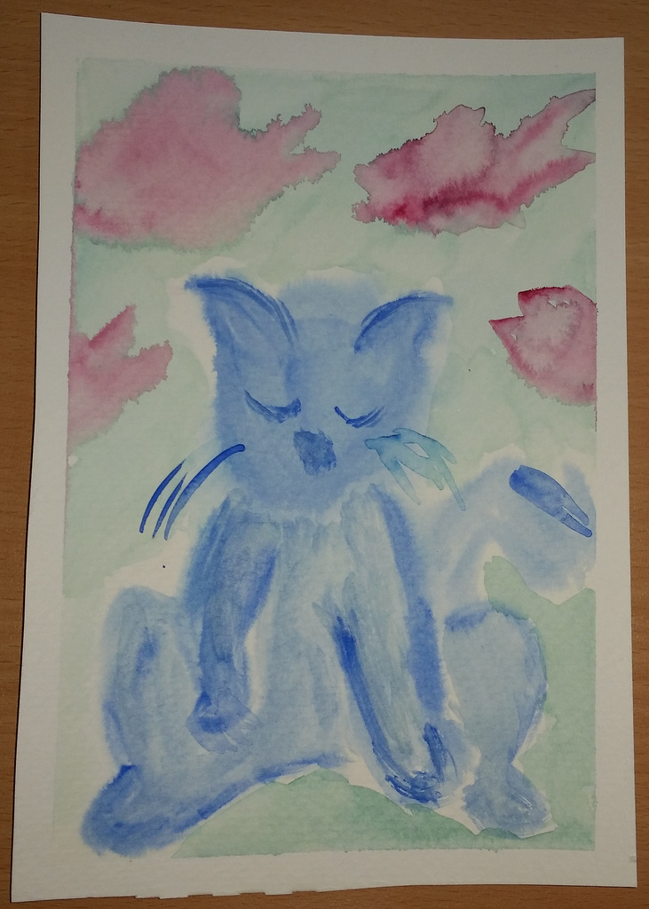 sad cat art