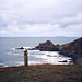 Looking north to Damehole Point with the Island of Lundy in the distance (Scan from Aug 1992)