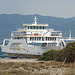 Ferry next to the Charilaos Trikoupis Bridge, June 2014