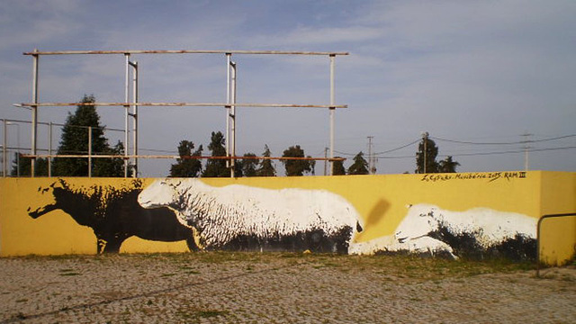 Sheep mural (I).