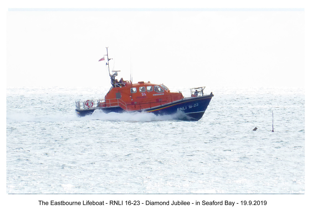 Eastbourne lifeboat, Seaford Bay 19 9 2019 side view