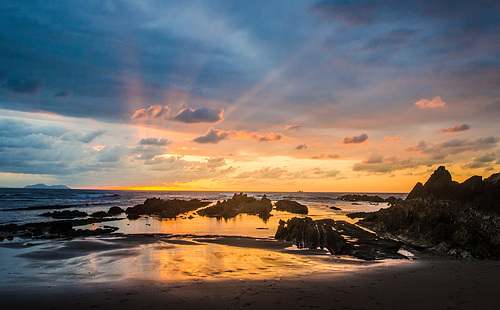 Puesta de sol en la playa