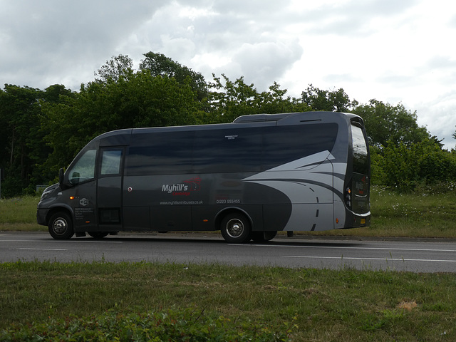 Myhills Minibuses Unvi Compa/Iveco Daily at Fiveways, Barton Mills - 28 May 2022 (P1120013)