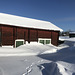 snowed in farm buildings