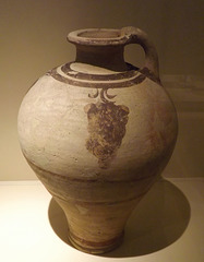 Large Jug from Thera with Grape Clusters in the National Archaeological Museum in Athens, June 2014