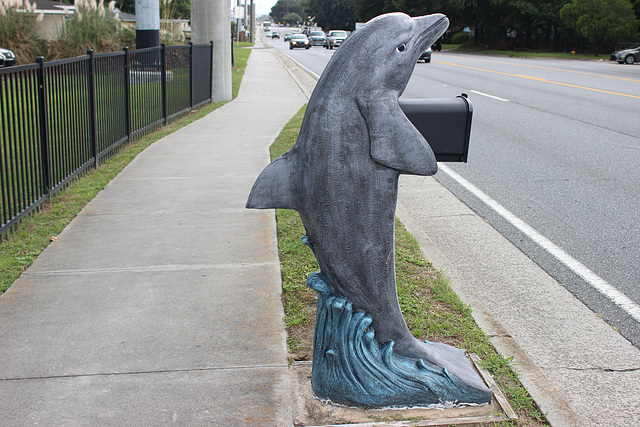 "Hello, I'll just stand here and hold the box for you!!"   :))    Savannah, Georgia